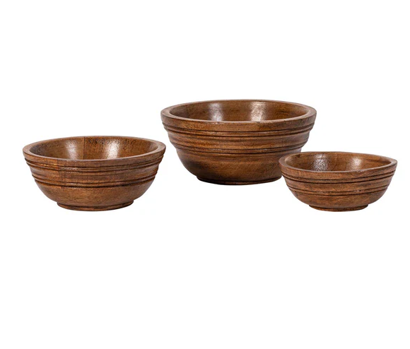 Juliska Wood Nesting Bowls 3 Piece Set