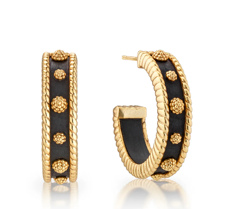 Capucine De Wulf Berry Medium Hoop Earrings - Ebony