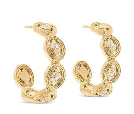 Capucine De Wulf Monique Hoop Earrings - Clear Cubic Zirconia