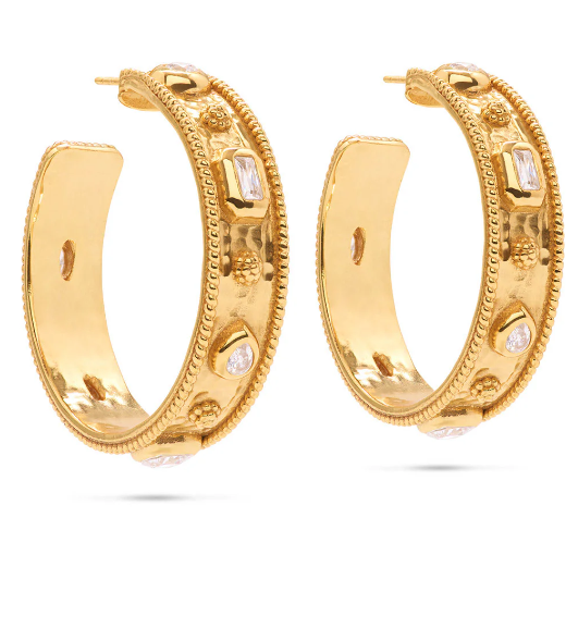 Capucine De Wulf Berry Hoop Earrings- Clear Cubic Zirconia