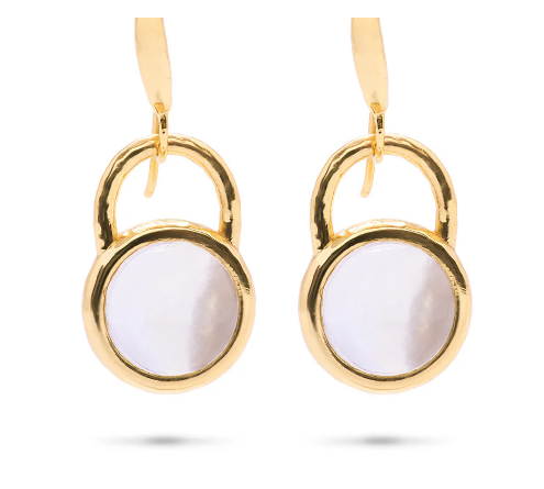 Capucine De Wulf Blandine Circle Drop Earrings - Clear Quartz