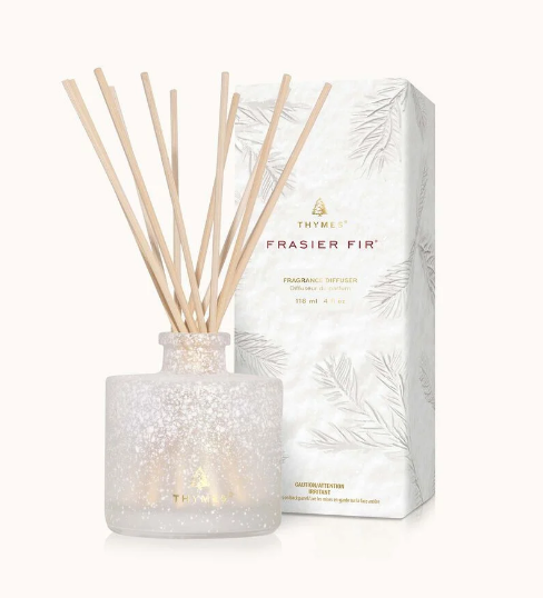 Thymes Frasier Fir Flocked Petite Reed Diffuser