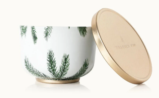 Thymes Frasier Fir Candle Tin with Gold Lid