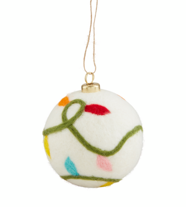 Mudpie Lights Felted Ball Ornament