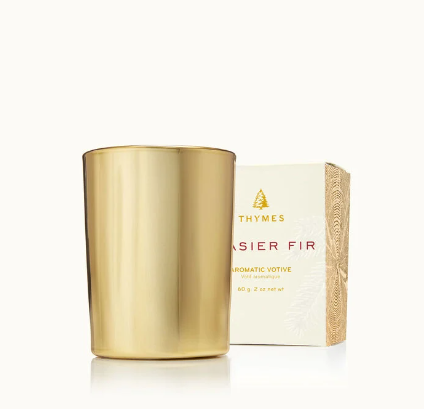 Thymes Frasier Fir Gold Votive Candle