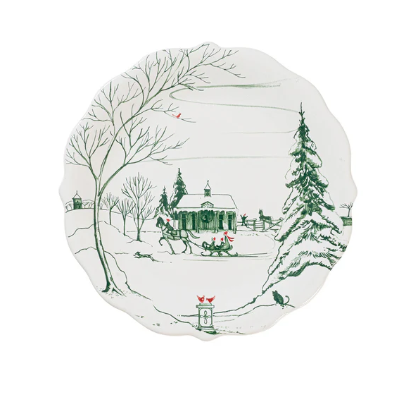 Juliska Country Estate Winter Frolic Party Plate Assorted Set of 4 - Evergreen