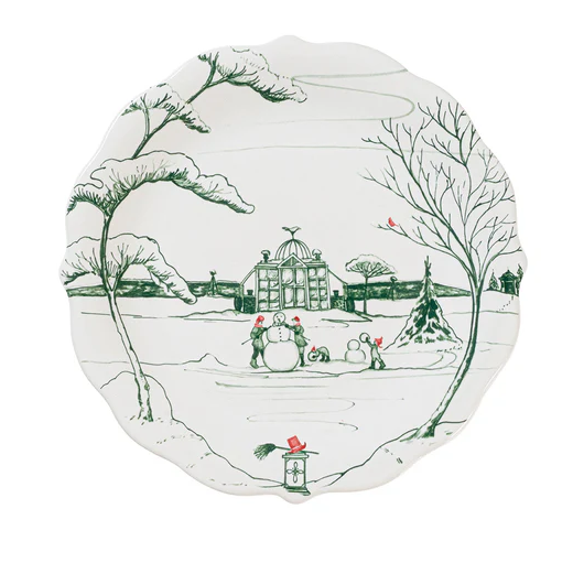 Juliska Country Estate Winter Frolic Party Plate Assorted Set of 4 - Evergreen