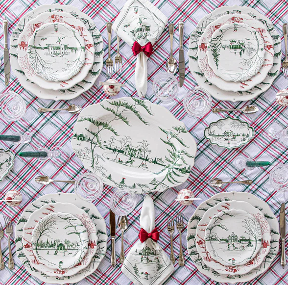 Juliska Country Estate Winter Frolic Party Plate Assorted Set of 4 - Evergreen