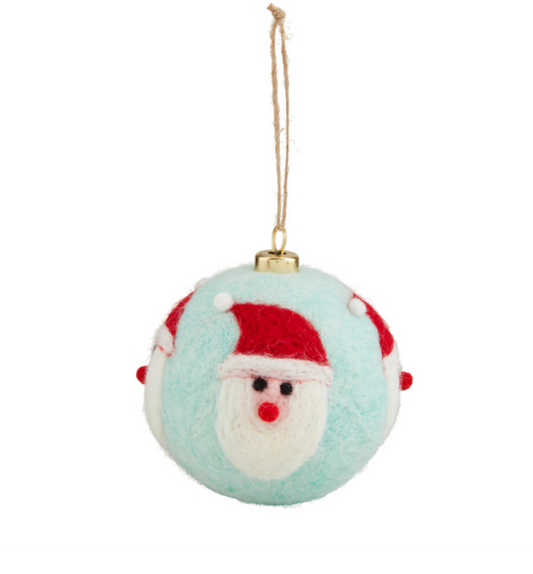 Mud Pie Santa Felted Ball Ornament