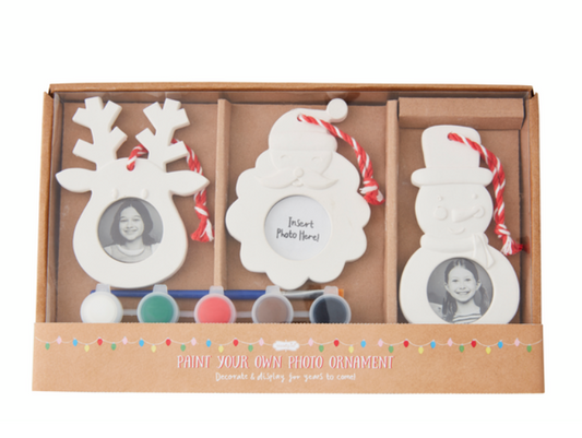 Mud Pie Paint-Me Photo Ornament Set