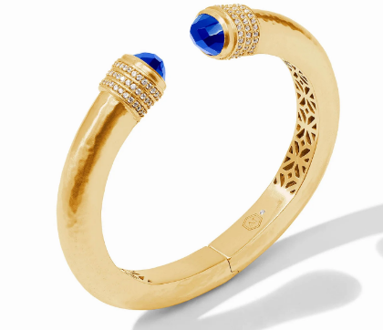 Julie Vos Luna Demi Cuff- Gold Iridescent Sapphire Blue