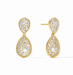 Julie Vos Luna Teardrop Earring- Gold- Cubic Zirconia