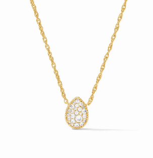 Julie Vos Luna Teardrop Delicate Necklace- Gold- Cubic Zirconia