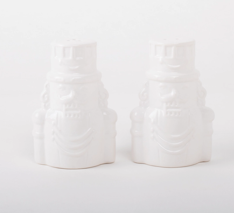 8 Oak Lane White Nutcracker Salt & Pepper Shakers