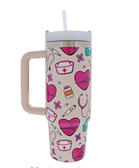 JANE MARIE Women's In My Nurse Era 30 Oz. Tumbler With Straw and Handle