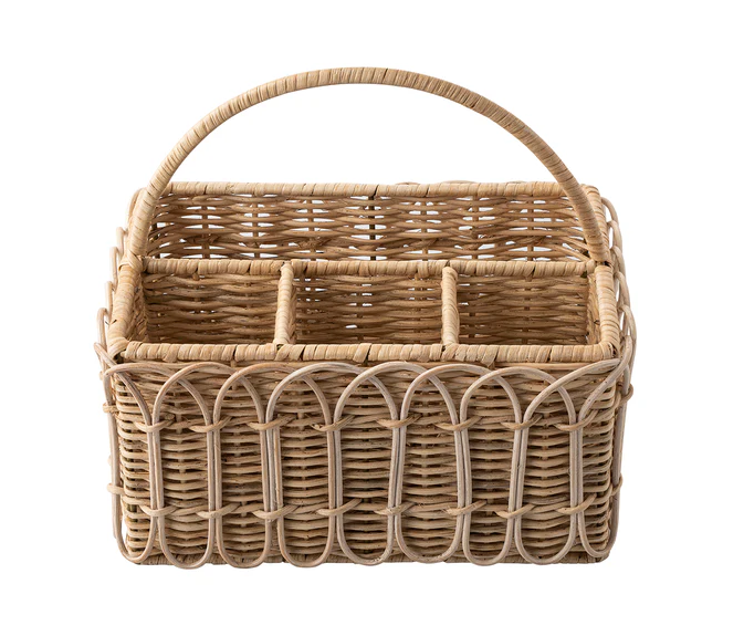 Juliska Provence Rattan Whitewash Silverware Caddy