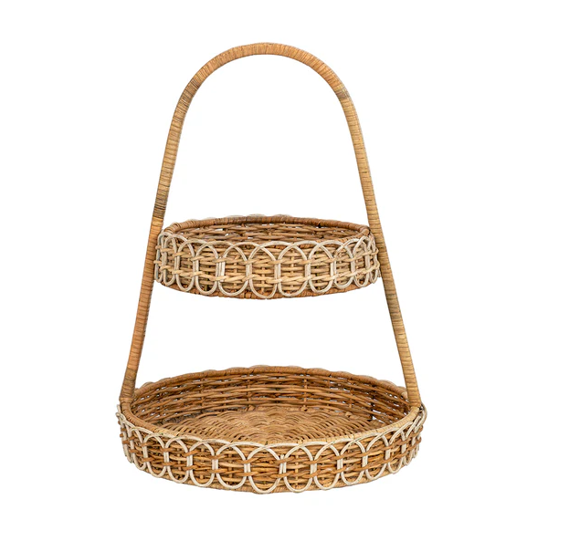 Juliska Provence Rattan Two-Tiered Server- Whitewash