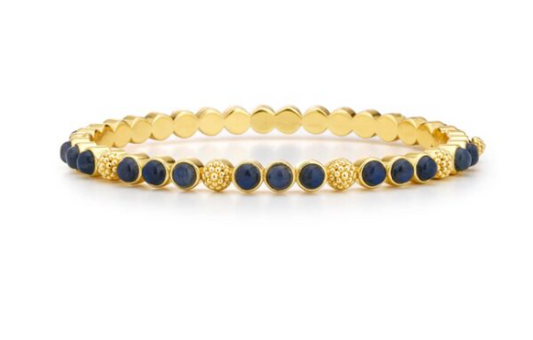 Capucine De Wulf Berry Gem Petite Hinged Bangle Bracelet, Blue Labradorite
