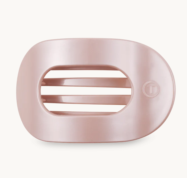 Teletie Medium Flat Round Clip Pearly Pink