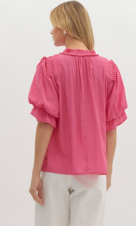 Puff & V Pink Top