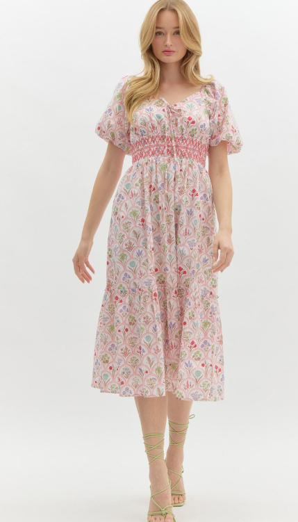 Embroidered Blossom Midi