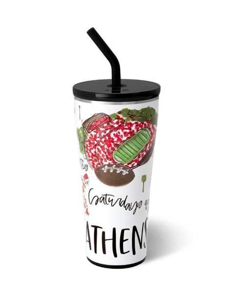 Swig Life Saturdays in Athens, GA 32 oz Straw Tumbler