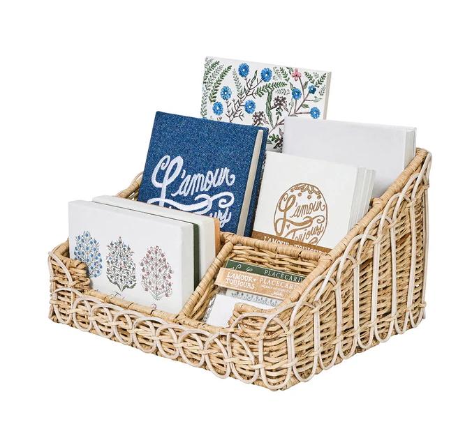 Provence Rattan Stationary Holder - Whitewash