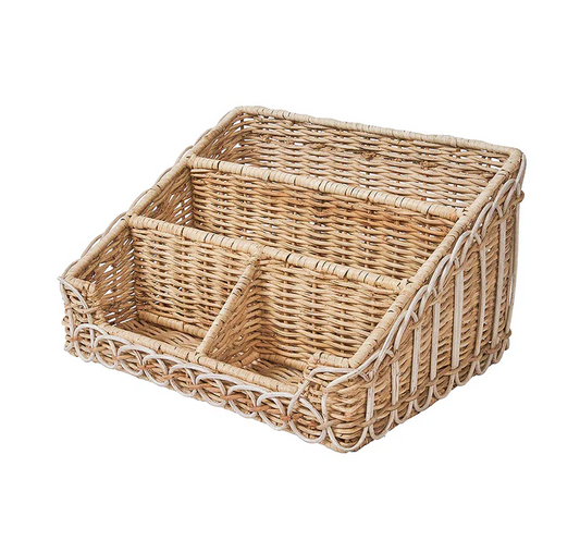 Provence Rattan Stationary Holder - Whitewash