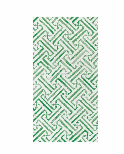 Vietri Papersoft Napkins Greek Key Green Guest Towels- Pack of 20