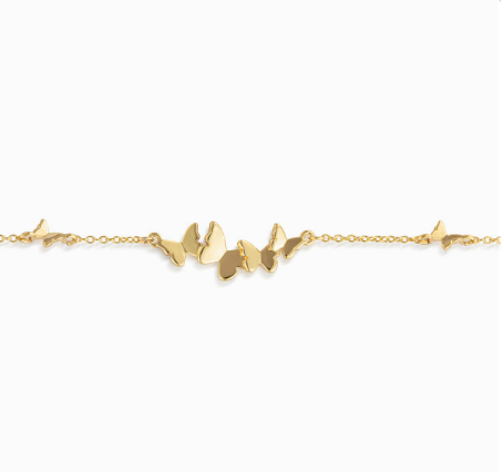 Demdaco Butterfly Cluster Gold Bracelet 6.5in