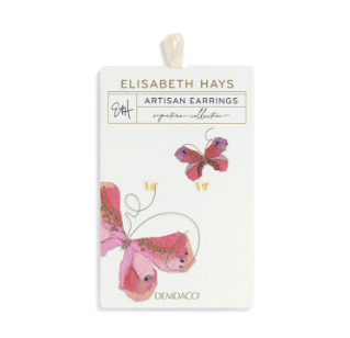 Butterfly Post Gold Earrings - 4.8x7mm
