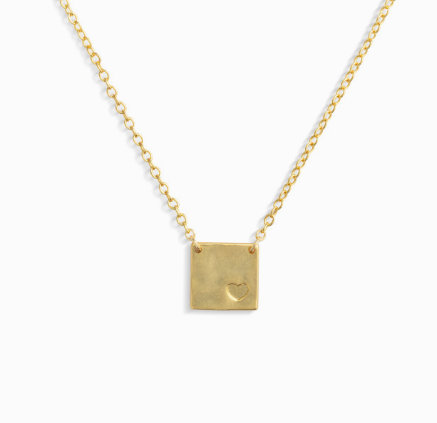 Heart Charm Gold Necklace 16in