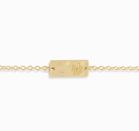 Daisy Charm Gold Bracelet 6.5in