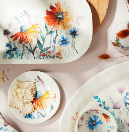 Meadow Flowers Medium Melamine Rectangular Platter