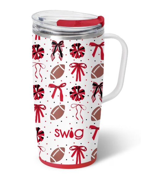 Swig We've Got Spirit Black + Red Travel Mug 22oz