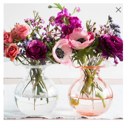 Vietri Hibiscus Glass Pink Bud Vase