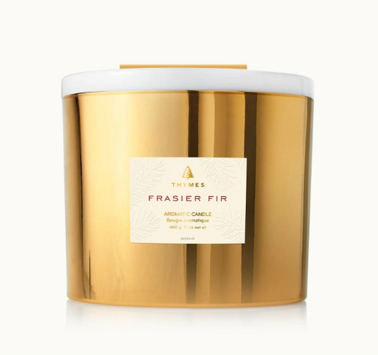 Thymes Frasier Fir Gold 3-Wick Candle