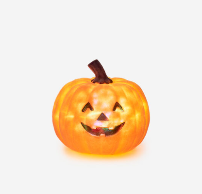 180 Flocked Jack-O-Lantern