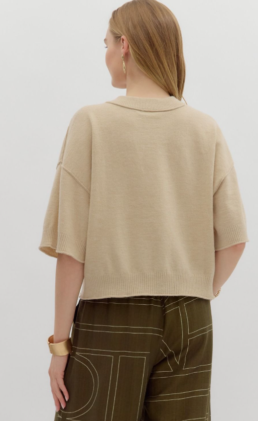 Entro Relaxed Ribbed Knit Tee