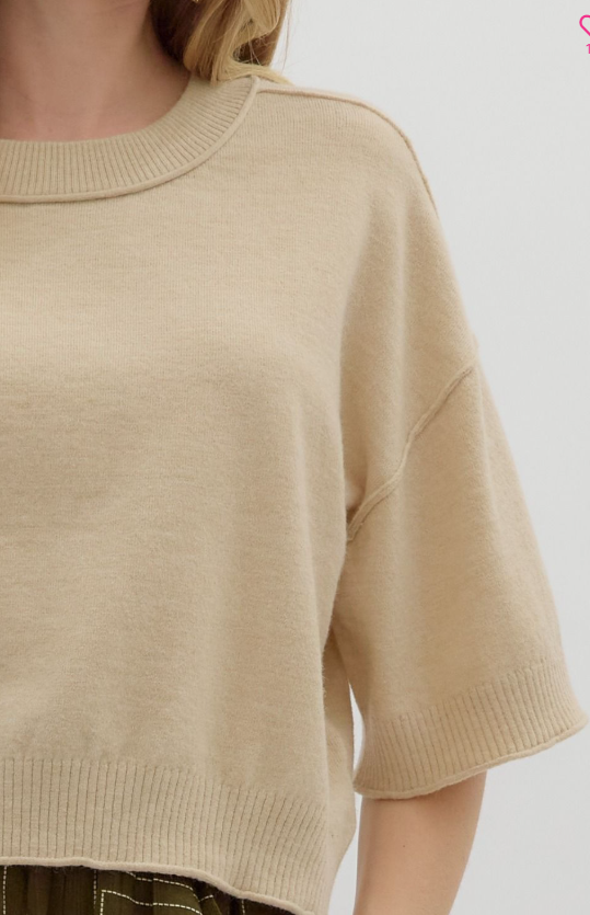 Entro Relaxed Ribbed Knit Tee