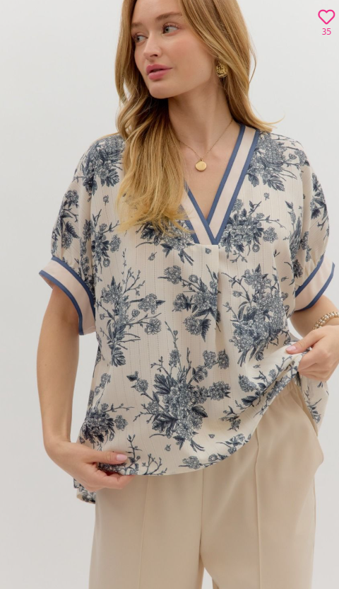 Entro Vintage Floral Border Tunic