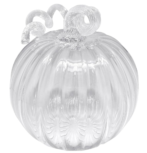 Mariposa  Clear Glass Pumpkin with Clear Stem