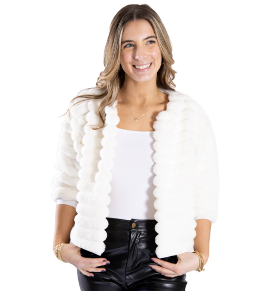 Top it Off Callie Bolero Vest Cream