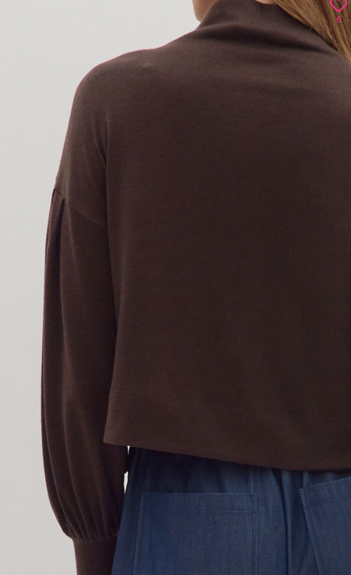 Entro Brown Balloon Sweater Top
