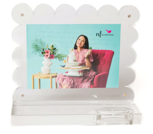 Nora Fleming clearly a-nora-ble scalloped acrylic frame