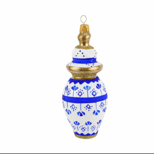Vietri Ornaments Figural Ginger Jar with Small Flowers Ornament