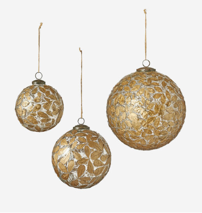 180 Gold Leaves Ball Ornament