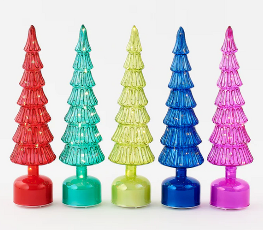 180 Revolving Lighted Glass Tree - 5 Assorted