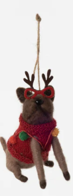 180 Holiday Dog Ornament - 4 Assorted