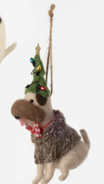 180 Holiday Dog Ornament - 4 Assorted